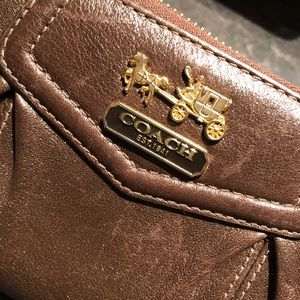 Brown leather COACH wallet